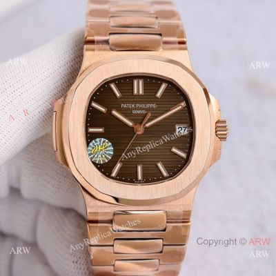 PPF Factory Swiss Grade Patek Philippe Nautilus PPF Cal.324 Rose Gold Brown Dial Watch 40mm